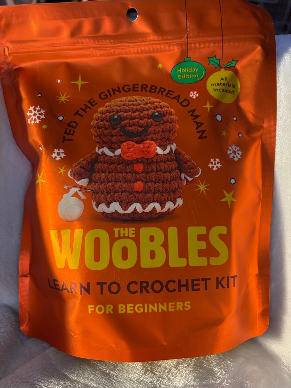 The Woobles Ted the Gingerbread Man Crochet Kit - Brand New